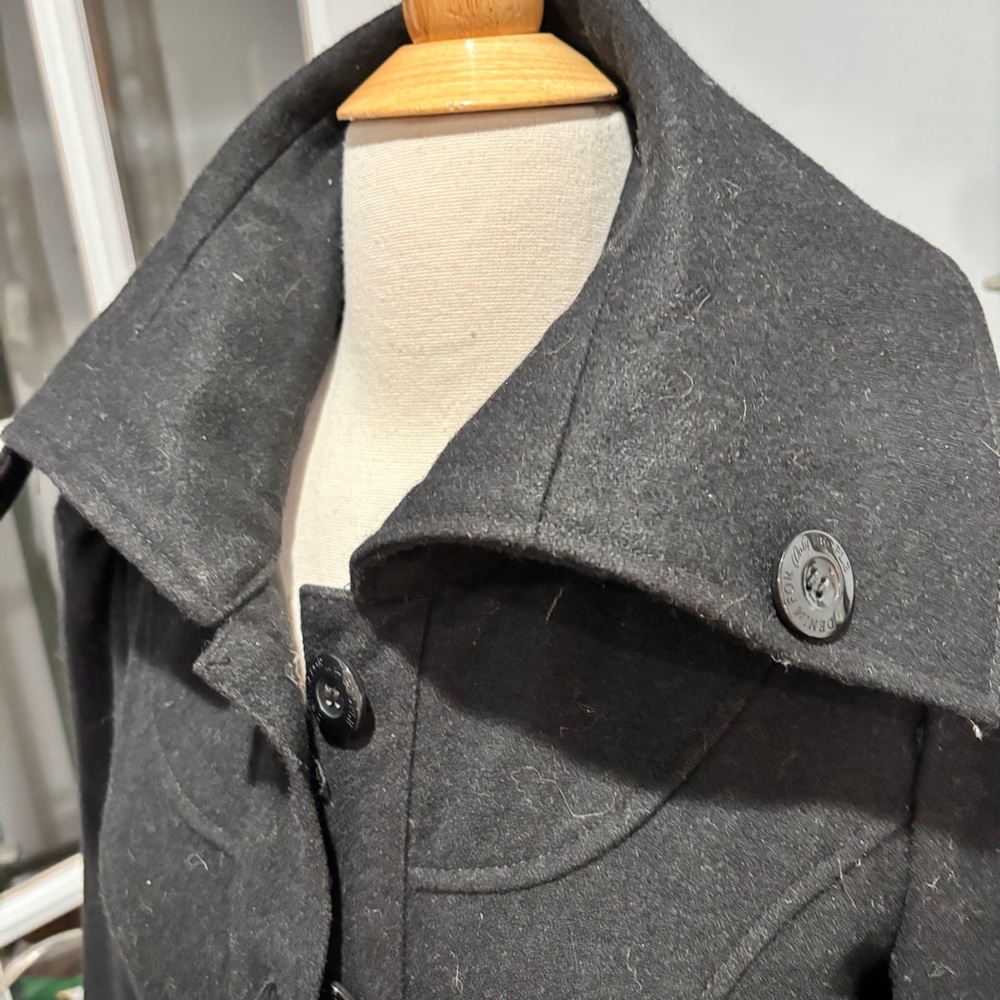 Anthropologie Black A-Line Wool Coat - Picture 5 of 12